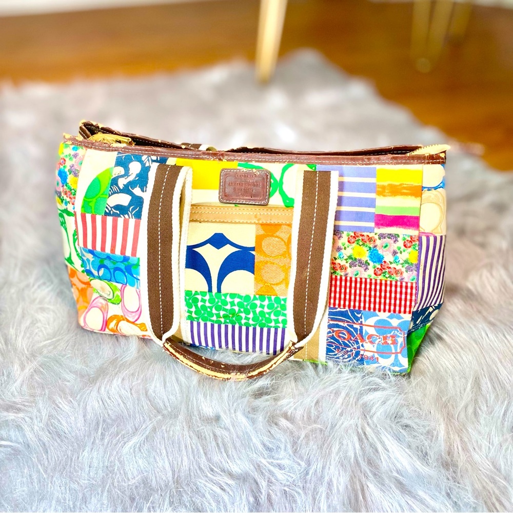 Vintage Coach Purse Colorful Patterns
